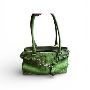 Coach Hampton Pebble Leather Lime Green